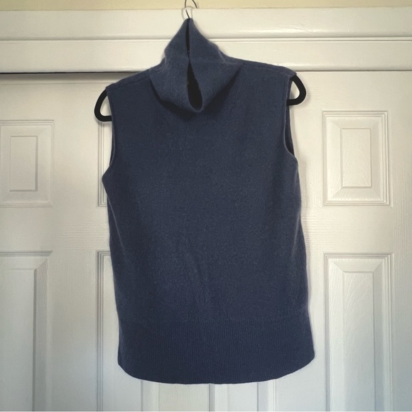 Vince blue cashmere sleeveless turtleneck - Picture 4 of 9